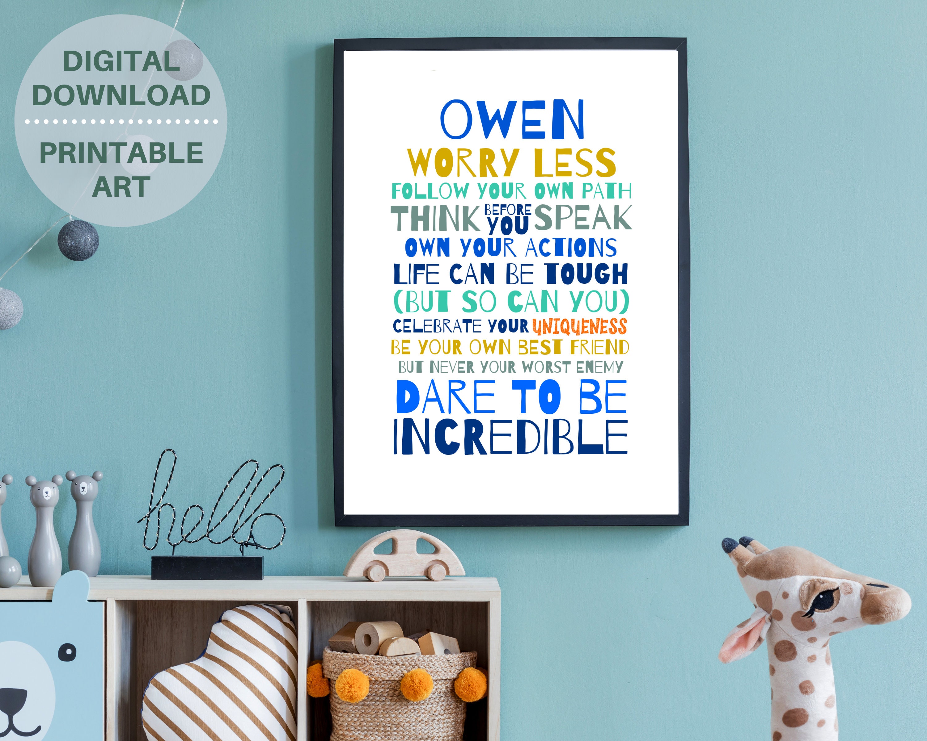 Teens inspirational quote personalized poster PRINTABLE wall | Etsy