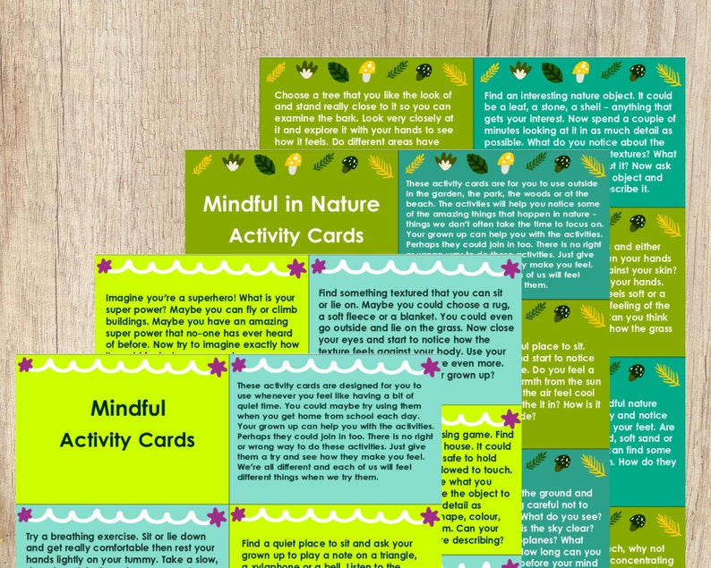 PRINTABLE mindfulness cards set kids mindful activity cards | Etsy