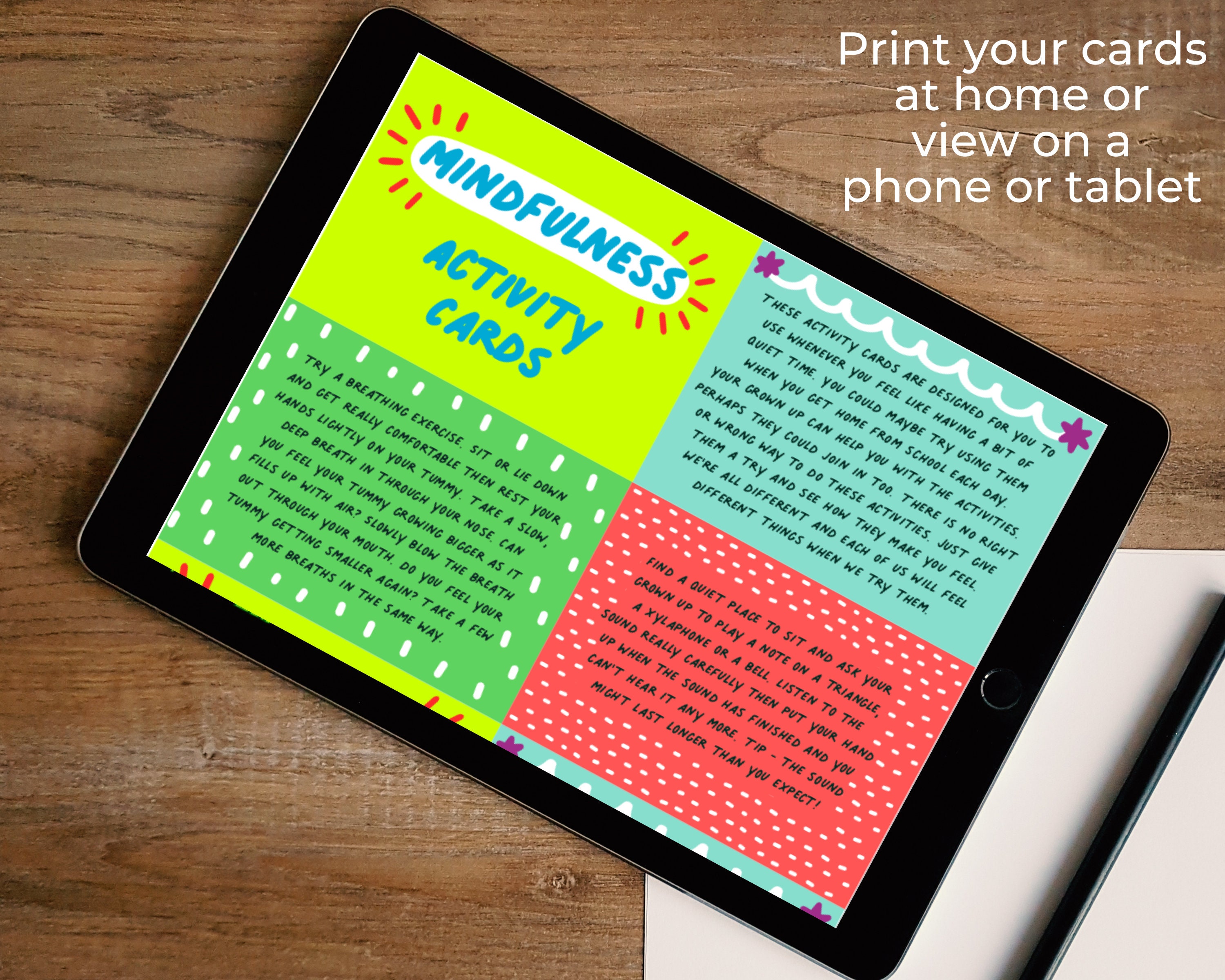 Mindfulness cards kids mindful printable mindfulness gift | Etsy