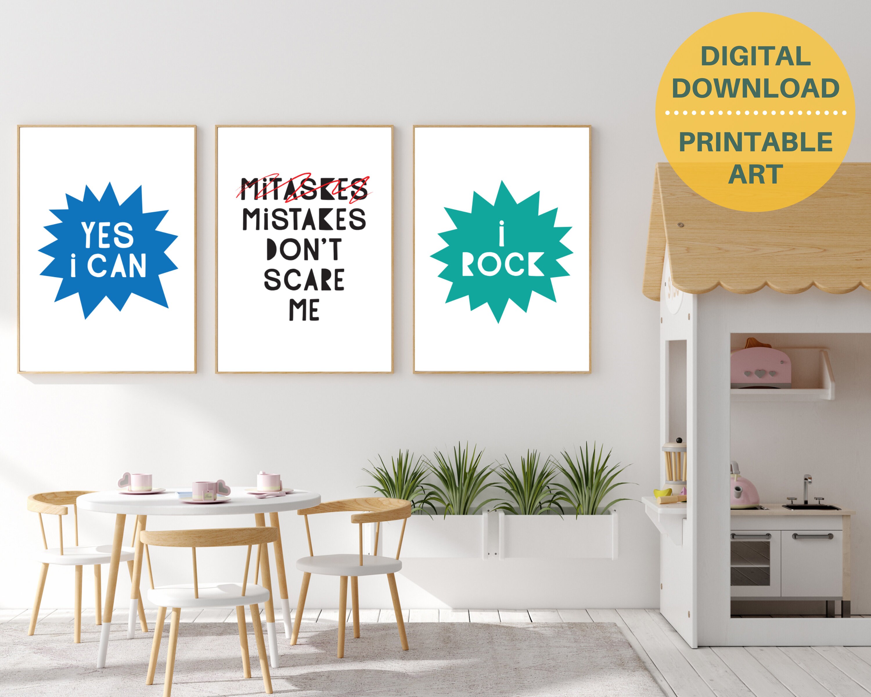 Encouragement wall art, classroom posters, kids positive wall decor