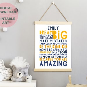 Inspirational Quote Personalized Poster, Gift for Teen Girl, Teen Room ...