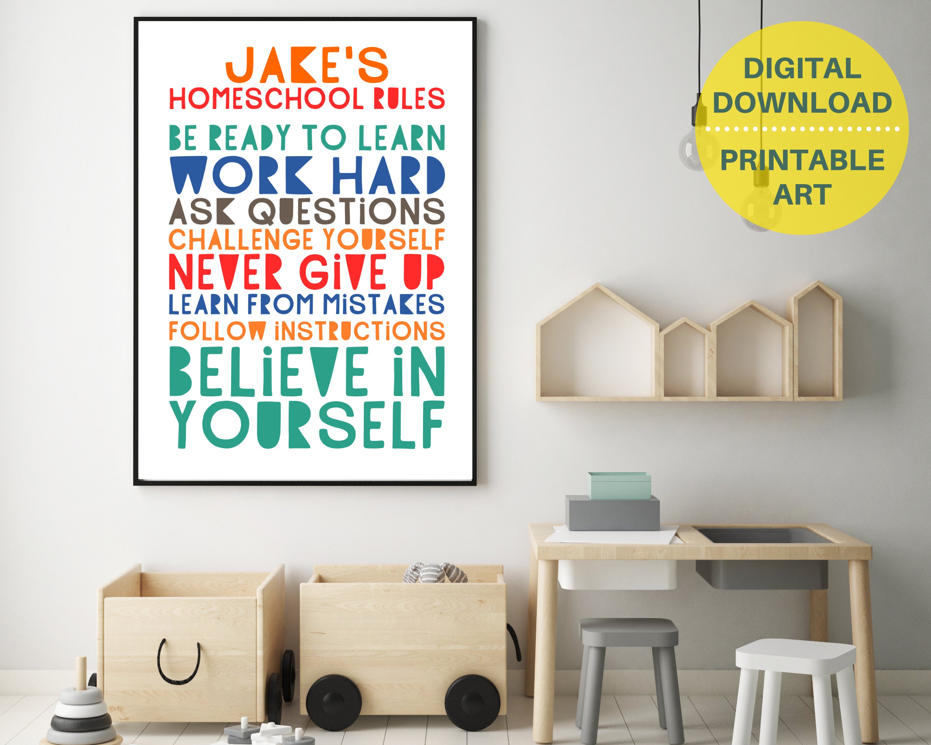 Homeschool Rules Printable Homeschool Personalised Print - Etsy UK