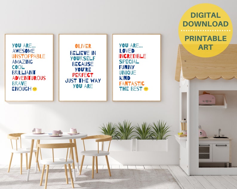 Inspirational quotes PRINTABLE wall art boys room decor | Etsy