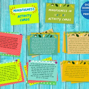 Achtsamkeitskarten für Kinder, DRUCKBARE Karten, Achtsamkeitsaktivitätskarten, Achtsamkeitsgeschenk für Kinder, Stimmungskarten, Motivationskarten, Kinder lehrreich