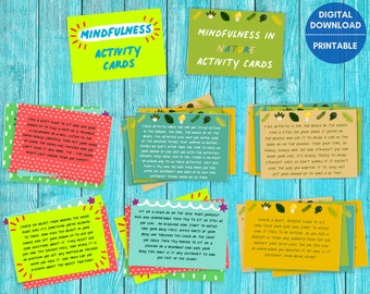 Tarjetas de actividades de mindfulness para niños: Actividades relajantes (Descarga digital)