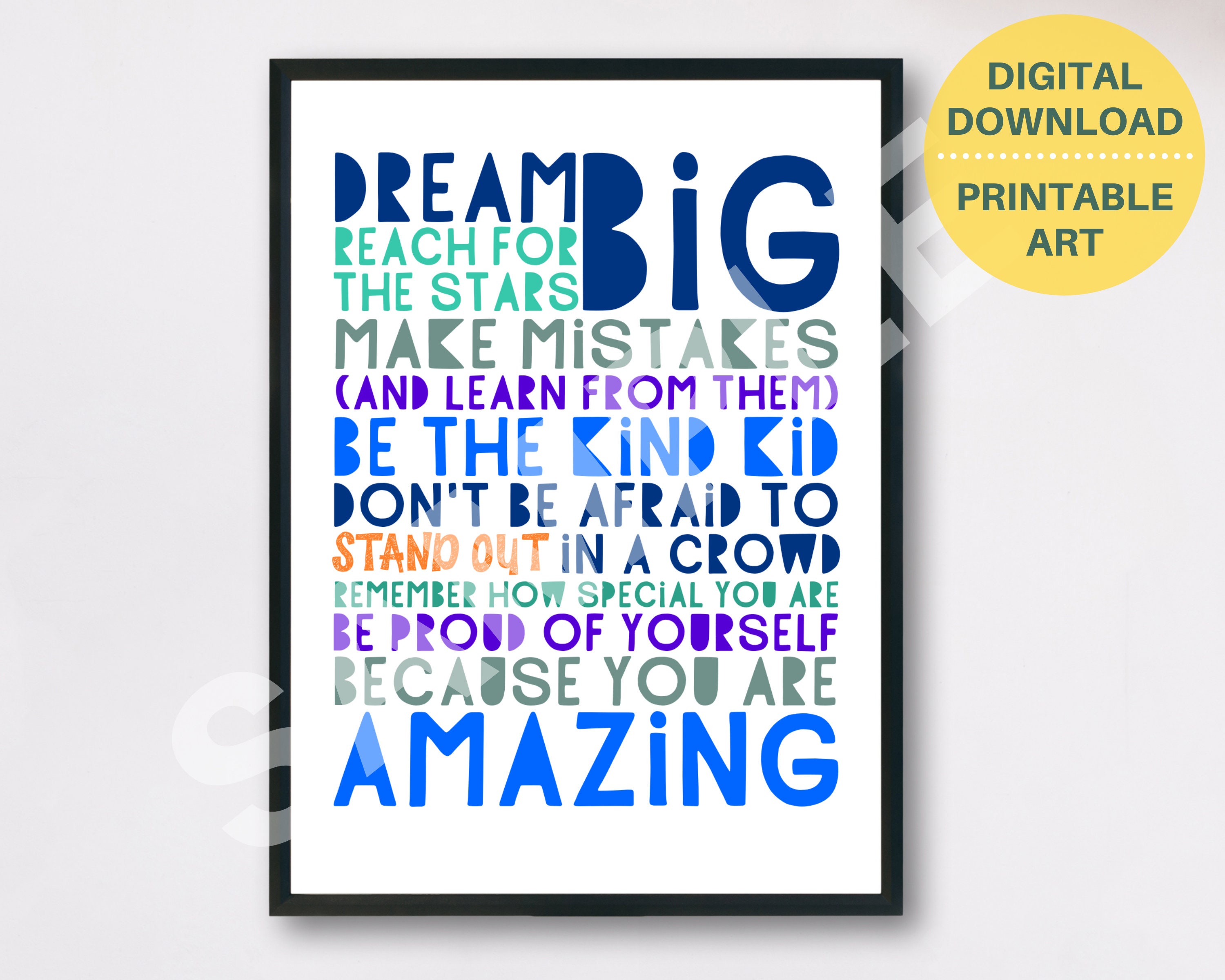 printable encouragement quote poster gift for teen boy