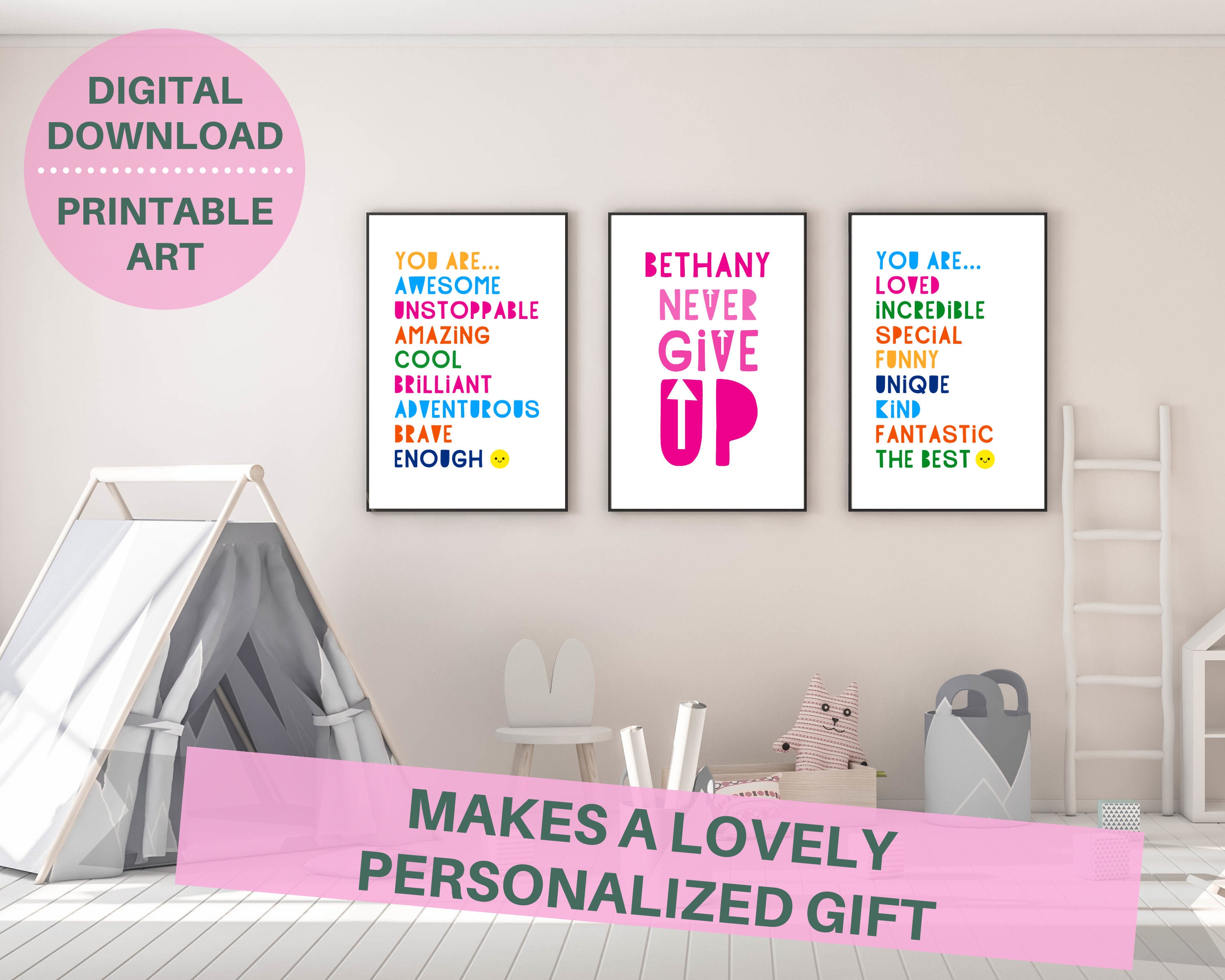 Girls Room Print Digital Print Typography Print Printable Wall Art ...