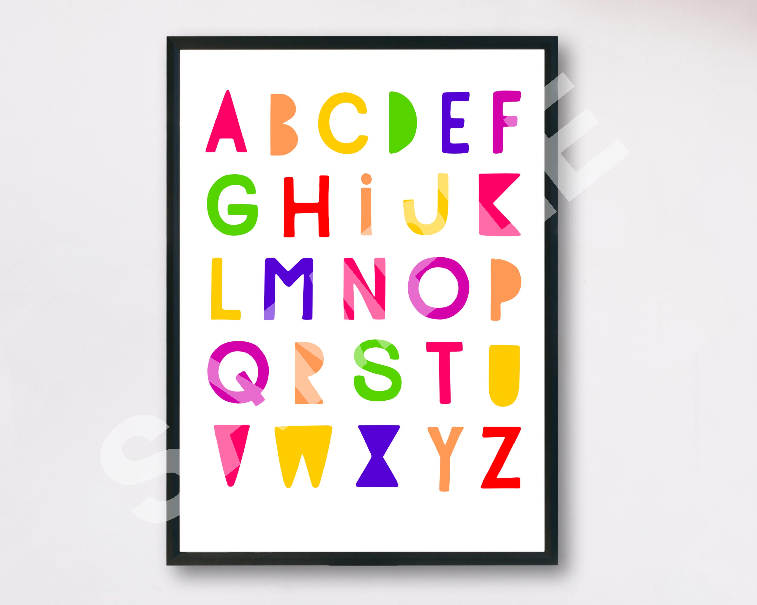 printable set of 2 educational wall art posters kids numbers and