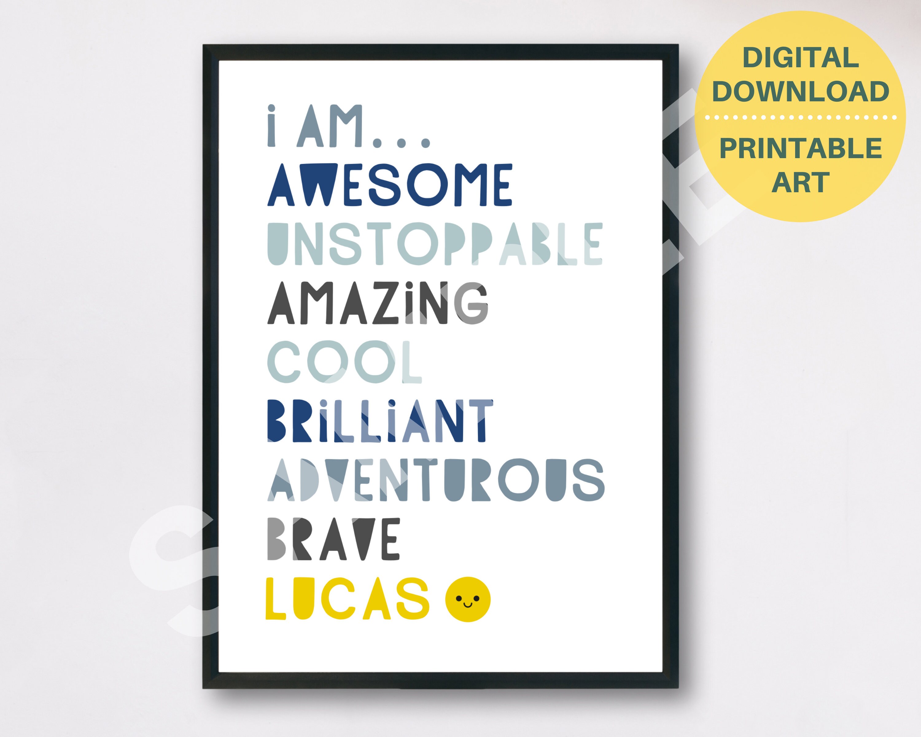 boys bedroom decor printable i am awesome boys
