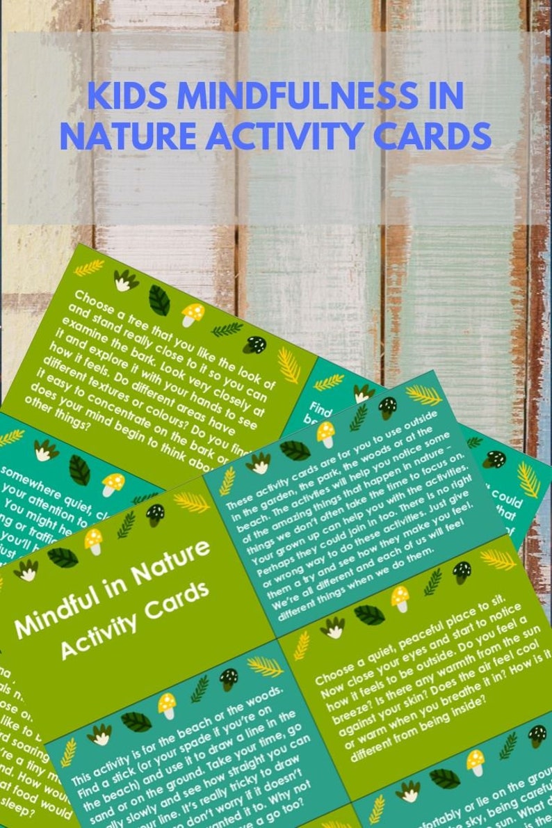 PRINTABLE mindfulness cards set kids mindful activity cards Etsy