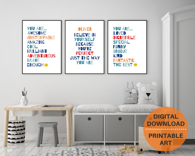 Inspirational quotes PRINTABLE wall art boys room decor | Etsy