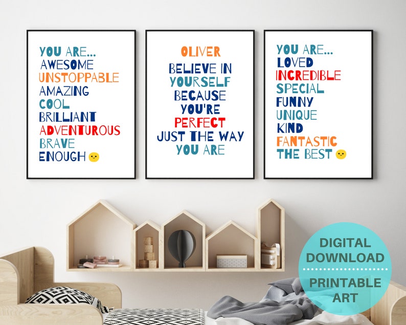 Inspirational Quotes PRINTABLE Wall Art Boys Room Decor - Etsy UK
