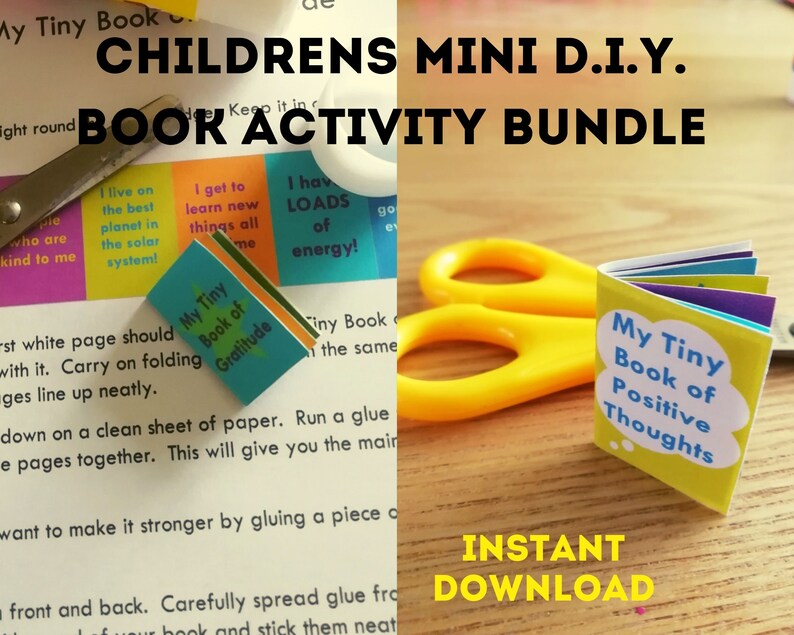 Kids Mini Book Printable Activity Sheets Gratitude Book Positivity Book Kids Well Being Activity Classroom Resource Instant Download