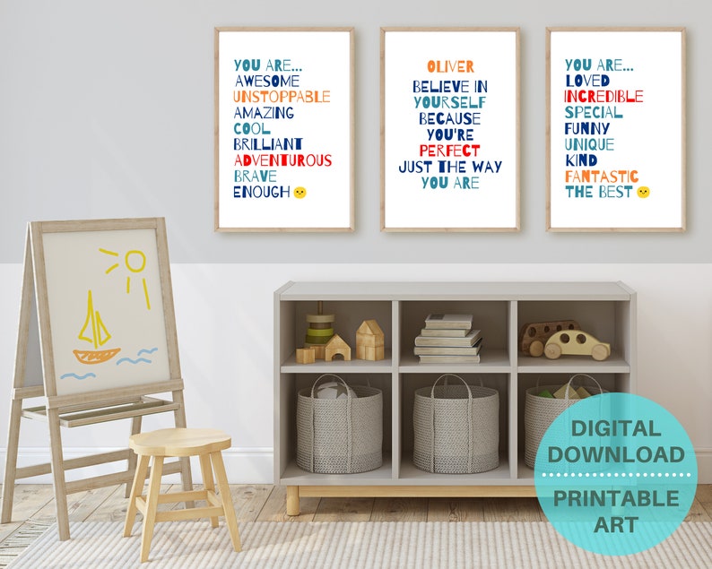 Inspirational Quotes PRINTABLE Wall Art Boys Room Decor - Etsy UK