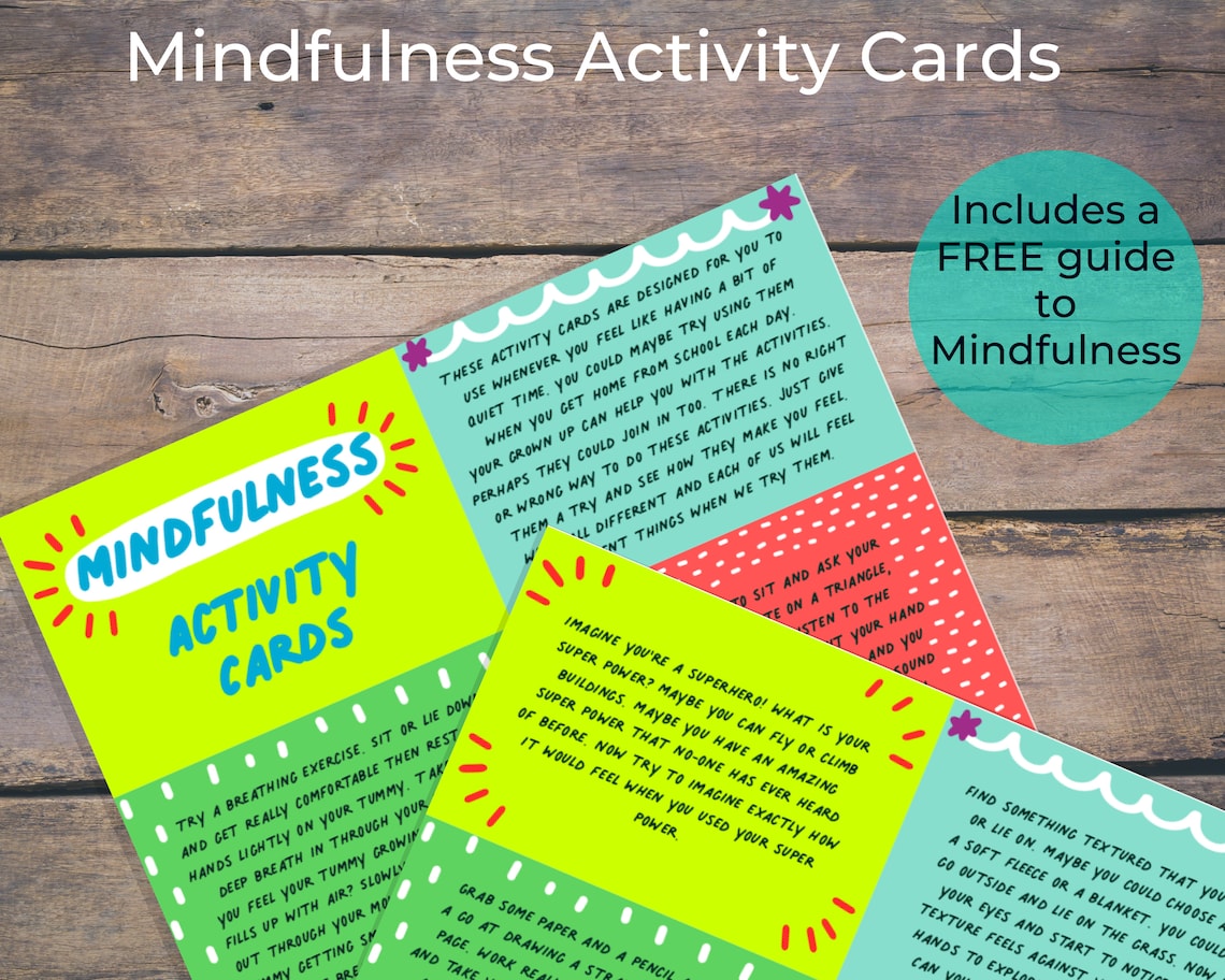 Mindfulness Cards Kids Mindful Printable Mindfulness Gift - Etsy UK