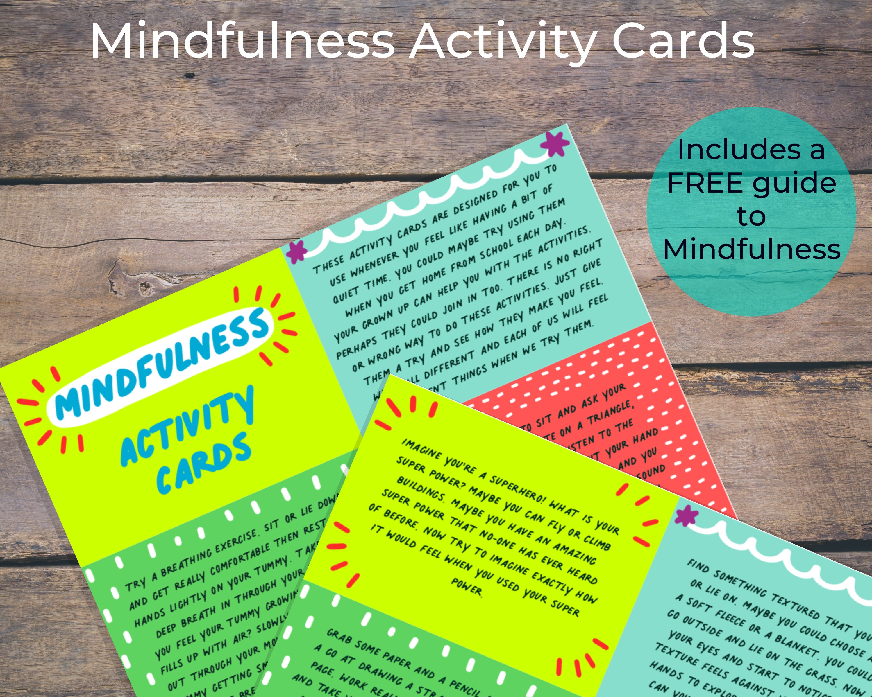 Mindfulness cards kids mindful printable mindfulness gift | Etsy