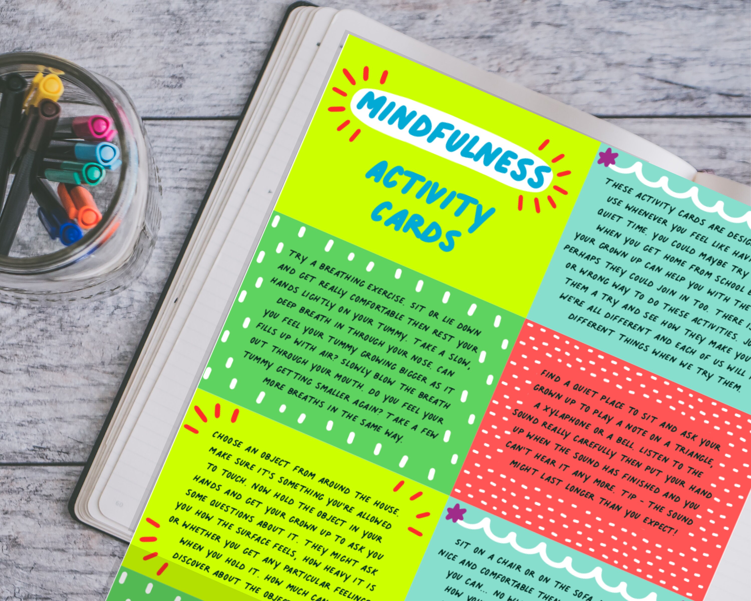 Mindfulness cards kids mindful printable mindfulness gift | Etsy