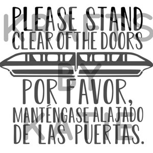 Please Stand Clear of the Doors Cut File Funny Vector For Silhouette And Cricut Cutting Machines