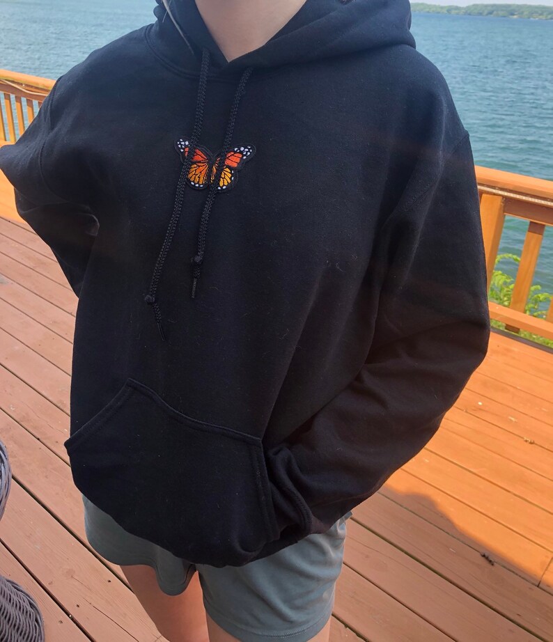 Butterfly patch hoodie embroidered butterfly hoodie Etsy