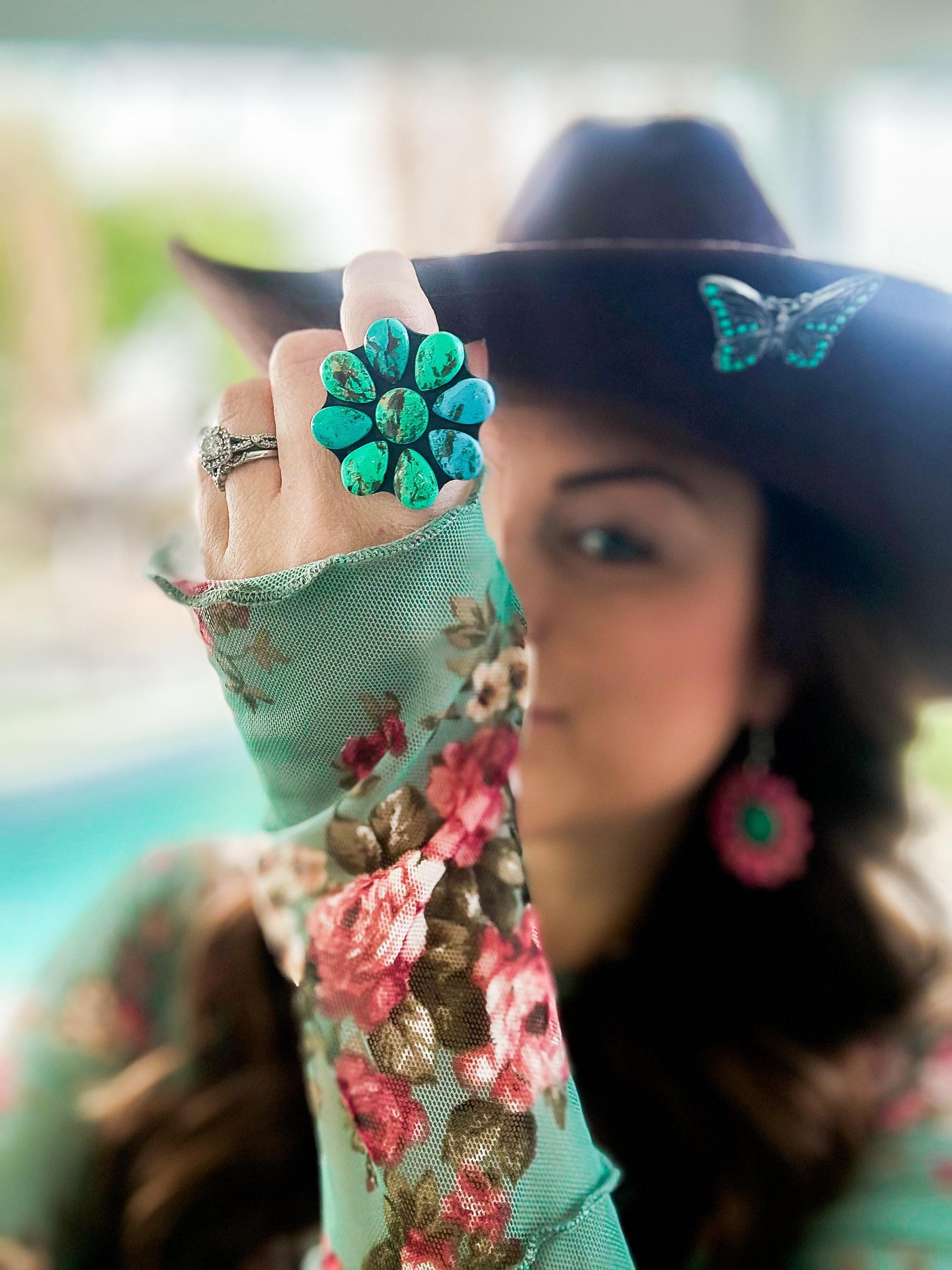 Queen Creek Turquoise Ring | Turquoise Ring, Western Statement Ring ...
