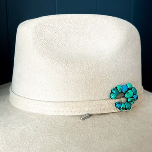 Apache Hat Pin | Turquoise hat pin, faux turquoise jewelry, turquoise clay pin, turquoise stick pin, squash blossom pin, western hat pin