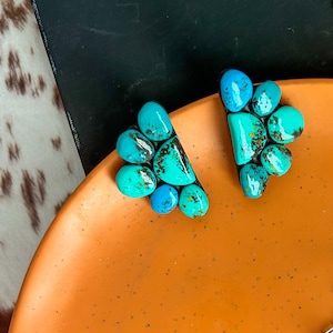 Kingman Earrings / Turquoise stud earrings, Turquoise clay earrings, Western Earrings, Western bride, turquoise jewelry, faux turquoise