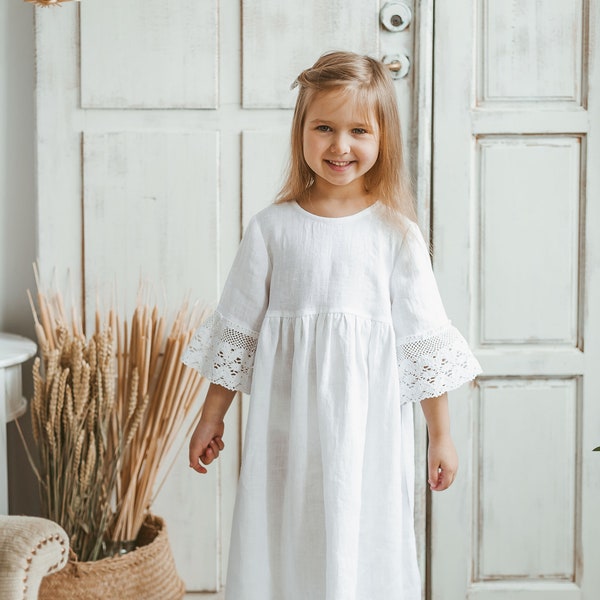 Linen Flower Girl Etsy