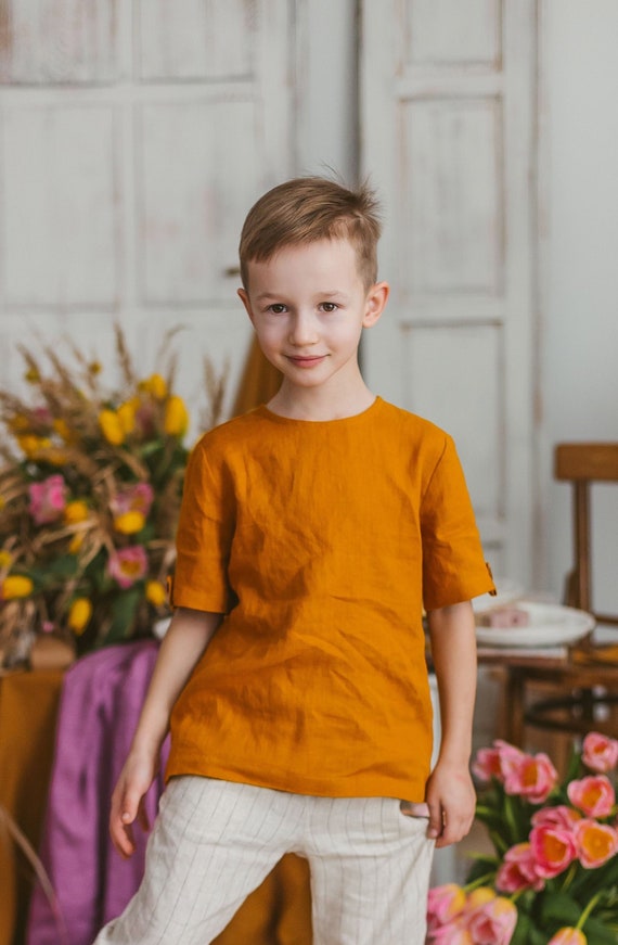 Buy Linen Shirt 7Y 122 Cm Boy READY to Ship Mustard Shirt Boys Short Sleeves Tshirt Birthday Party Boy Clothing Summer Shirt Boys Clothing Online in India Etsy
