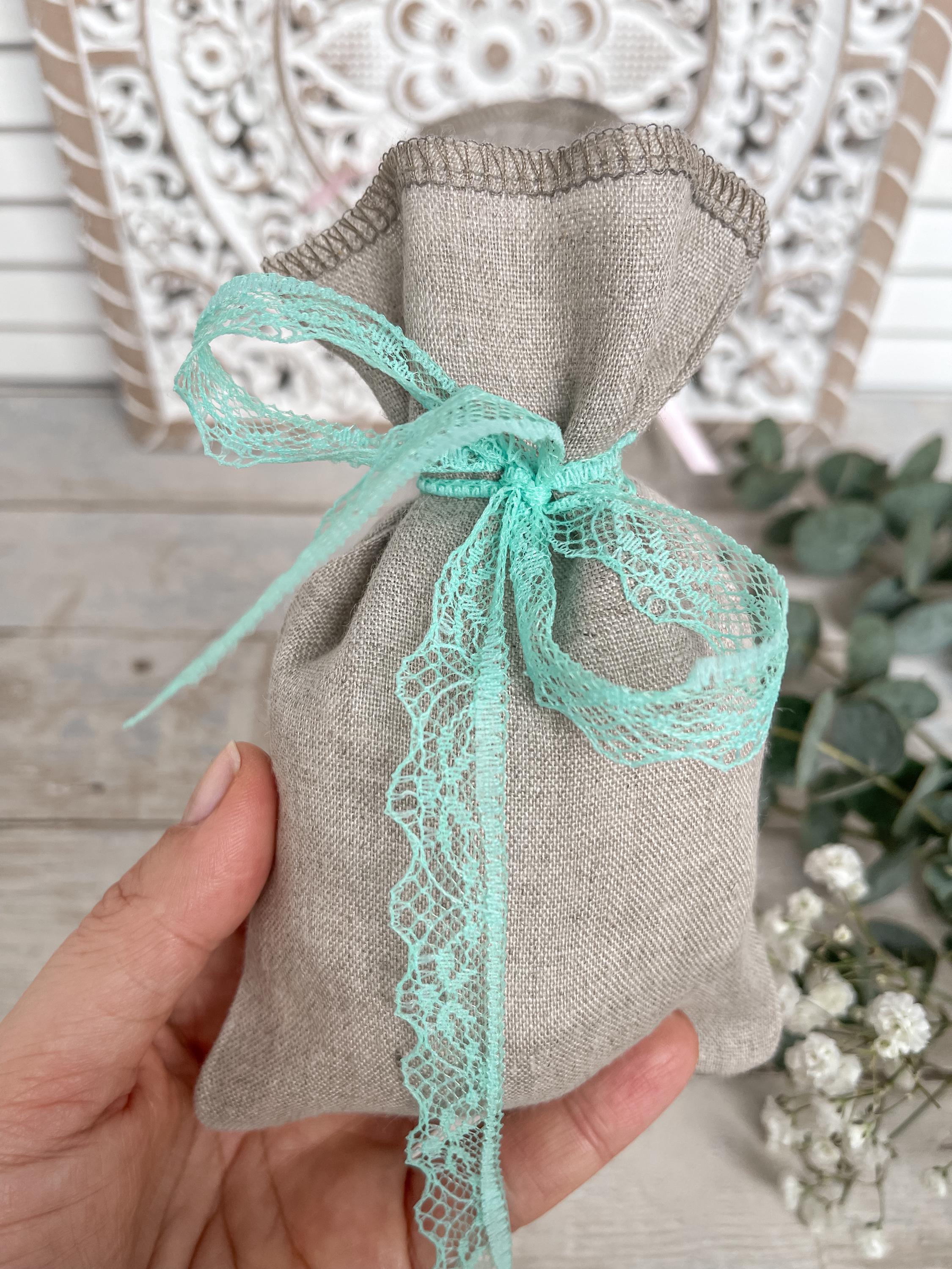 Sacchetti di lino piccoli SET da 10, Mini sacchetti regalo con nastro - Italia Sacchetti di lino piccoli SET da 10, Mini sacchetti regalo con nastro - Italia