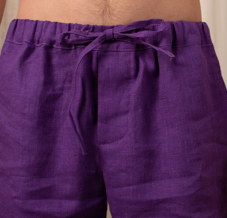 Linen Shorts for Men With Side and Back Welt Pockets Etsy
