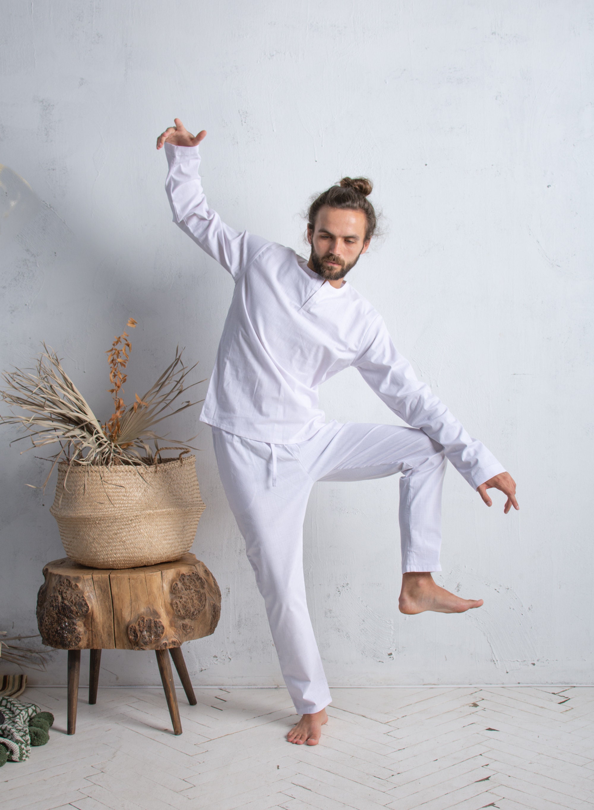 Linen Meditation Clothes Yoga Suit Martial Arts Apparel | Etsy UK