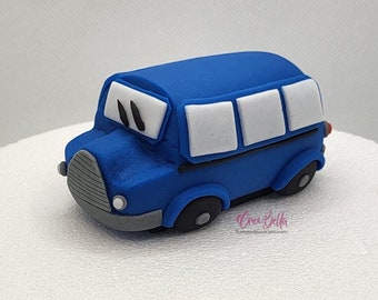 Fondant Bus Cake Topper Car Vehicle Cake Decoration Figure Birthday