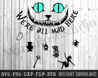 Cheshire Cat Svg Alice In Wonderland Svg Cat Svg Etsy