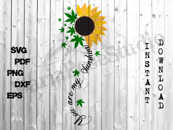 You Are My Sunshine Svg With Pot Leaves Png Pdf Dxf Eps Etsy