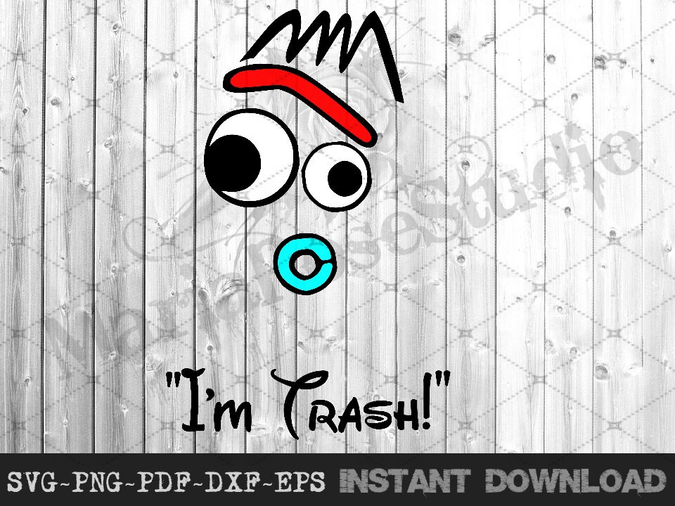 I M Trash Svg Forky Face Svg I M Trash Etsy
