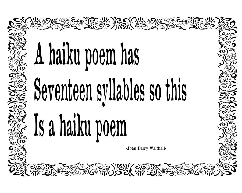 A Haiku Poem/ Downloadable Digital Printable File - Etsy
