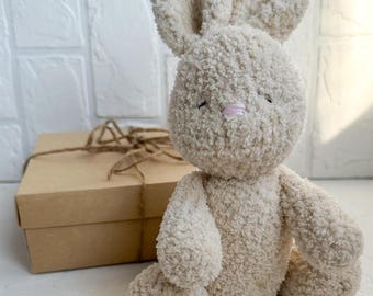 Realistic Rabbit plush toy Stuff Animal Amigurumi Bunny Toy, Easter gift, nursery decor