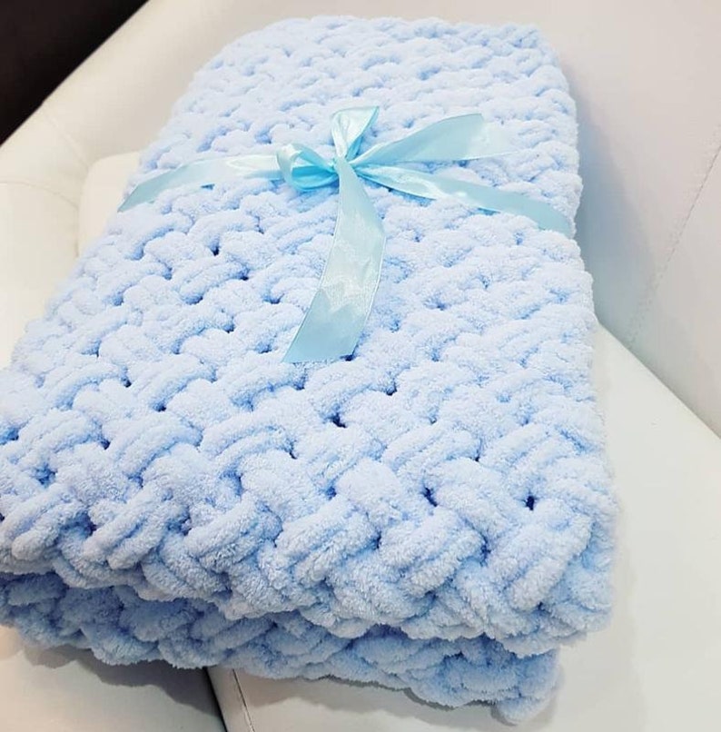 Plush Baby Blanket Crochet Baby Blanket Crochet Plush Plaid Etsy