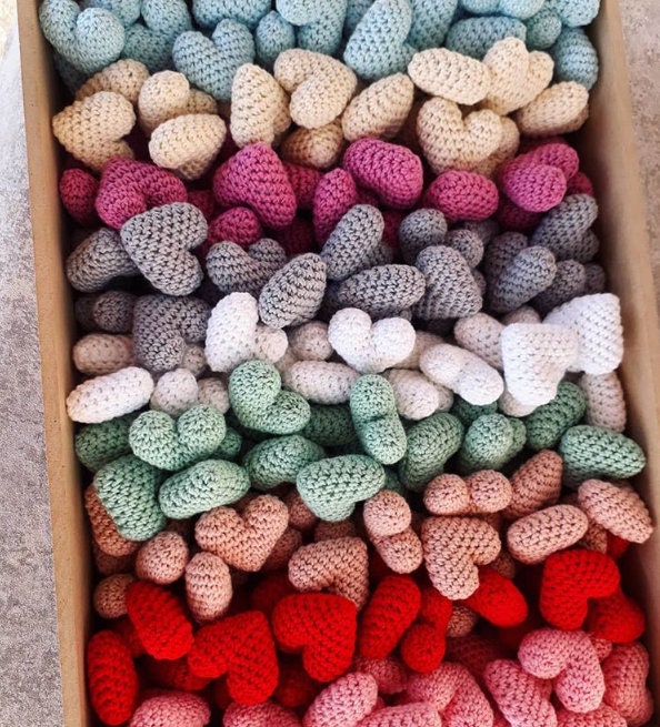 Crocheted Red Cotton Heart