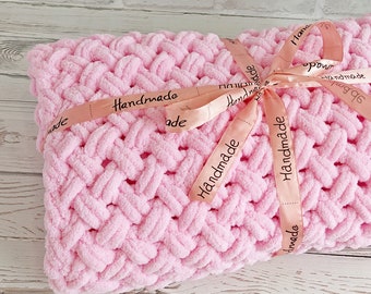 Crochet baby blanket pink, Baby blanket for girl, Baby shower gift