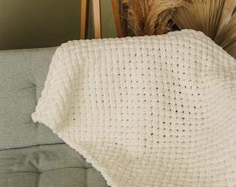 Custom hand knit engagement couple blanket, Soft sofa throw bedspread, Wedding & Housewarming unique gift idea