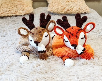 Sleepwear Organizer Plush Deer, Pajama Bag, Stuffed animal for baby, Kids storage bag