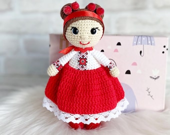 Crochet Ukrainian doll, Ukrainian girl, Handmade rag doll, Ukrainian souvenir, Housewarming Gift for girl