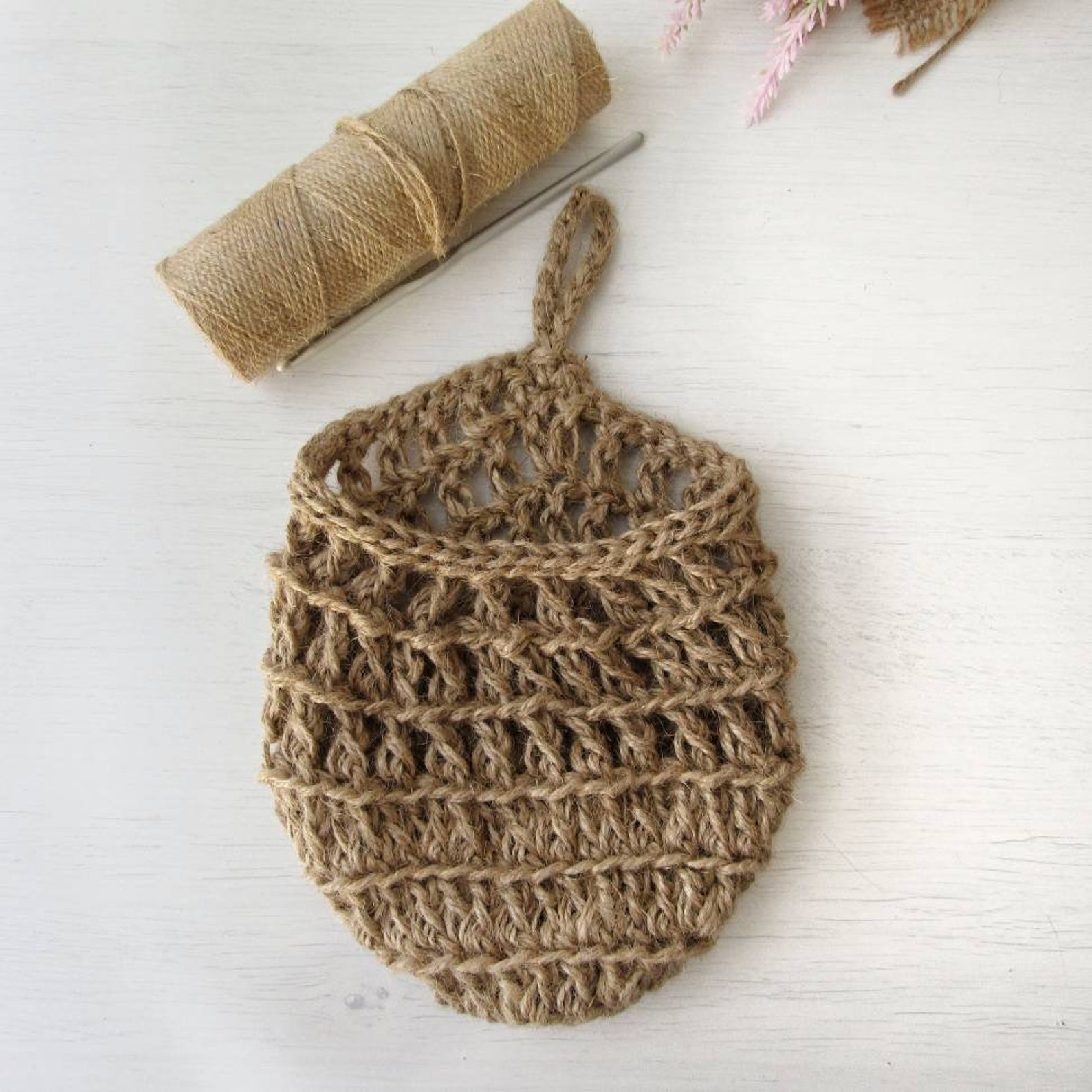 Crochet Hanging Basket Pattern Jute Basket for Onion and Etsy