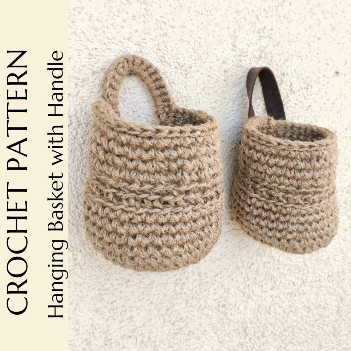 Jute Crochet Hanging Basket Pattern Hanging Storage Basket Etsy