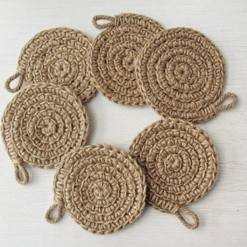 Jute Woven Round Coaster Set of 26 Hanging Rustic Farmhouse Etsy