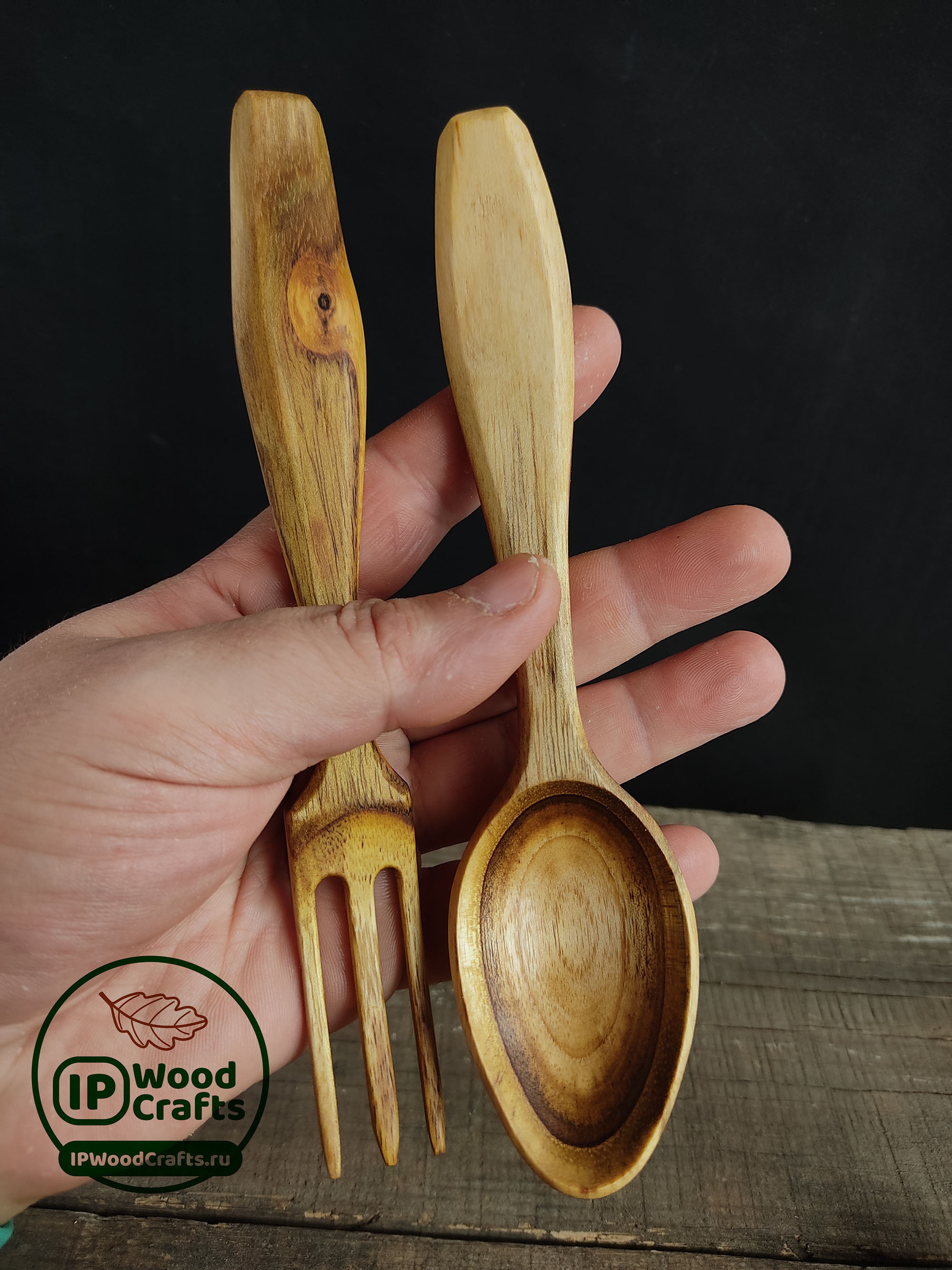 Holz-Besteck Set Mit Löffel & Gabel - Naturholz Für Küche & Outdoor