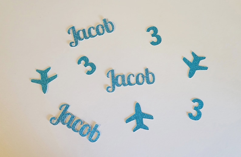 3rd Birthday 3rd Birthday Decoration Third Birthday Confetti Airplane Birthday Personalized Birthday Decoration Plane Party