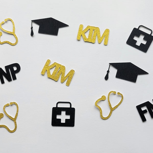 Family Nurse Practitioner Graduation Confetti, Graduation Party Decoration, FNP Graduation Confetti, Personalized Name Confetti, FNP Gift