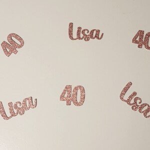 40th Birthday, 40th Birthday Decoration, 40th Birthday Confetti, Rose Gold Birthday Confetti, Personalized Birthday Decoration, Party Decor
